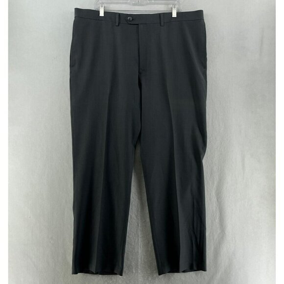 Haggar Pants Men Sz 40x30 Dark Gray Mid Rise Straight Leg Pocket Classic Fit - Picture 1 of 12